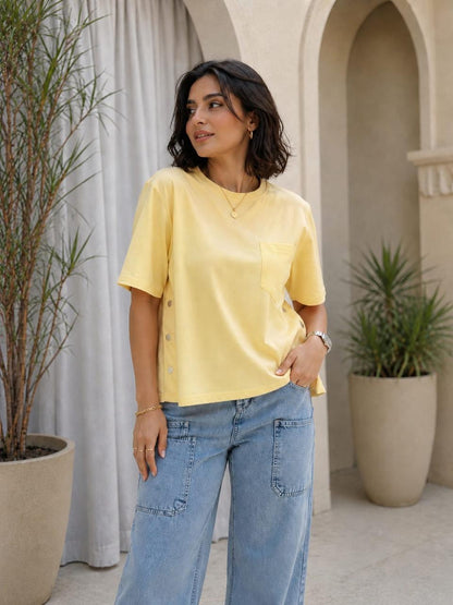 Side-Button Pocket T-Shirt