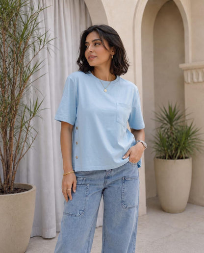 Side-Button Pocket T-Shirt